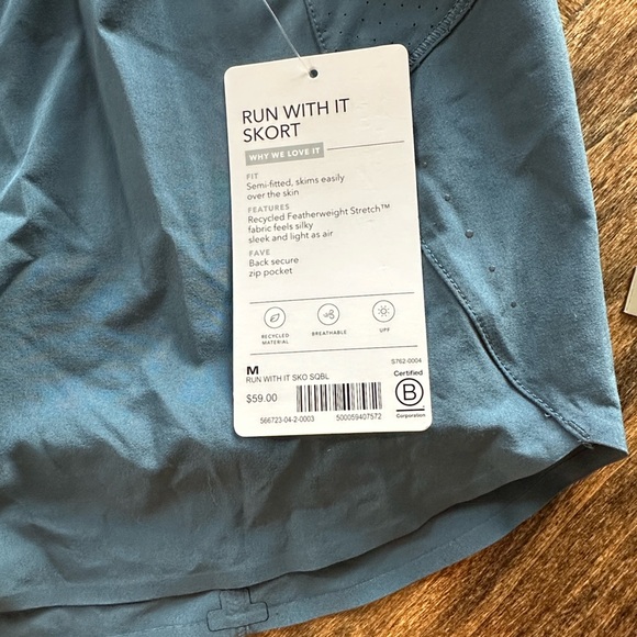 NWT Athleta Run With it Skort - Teal - Picture 6 of 7